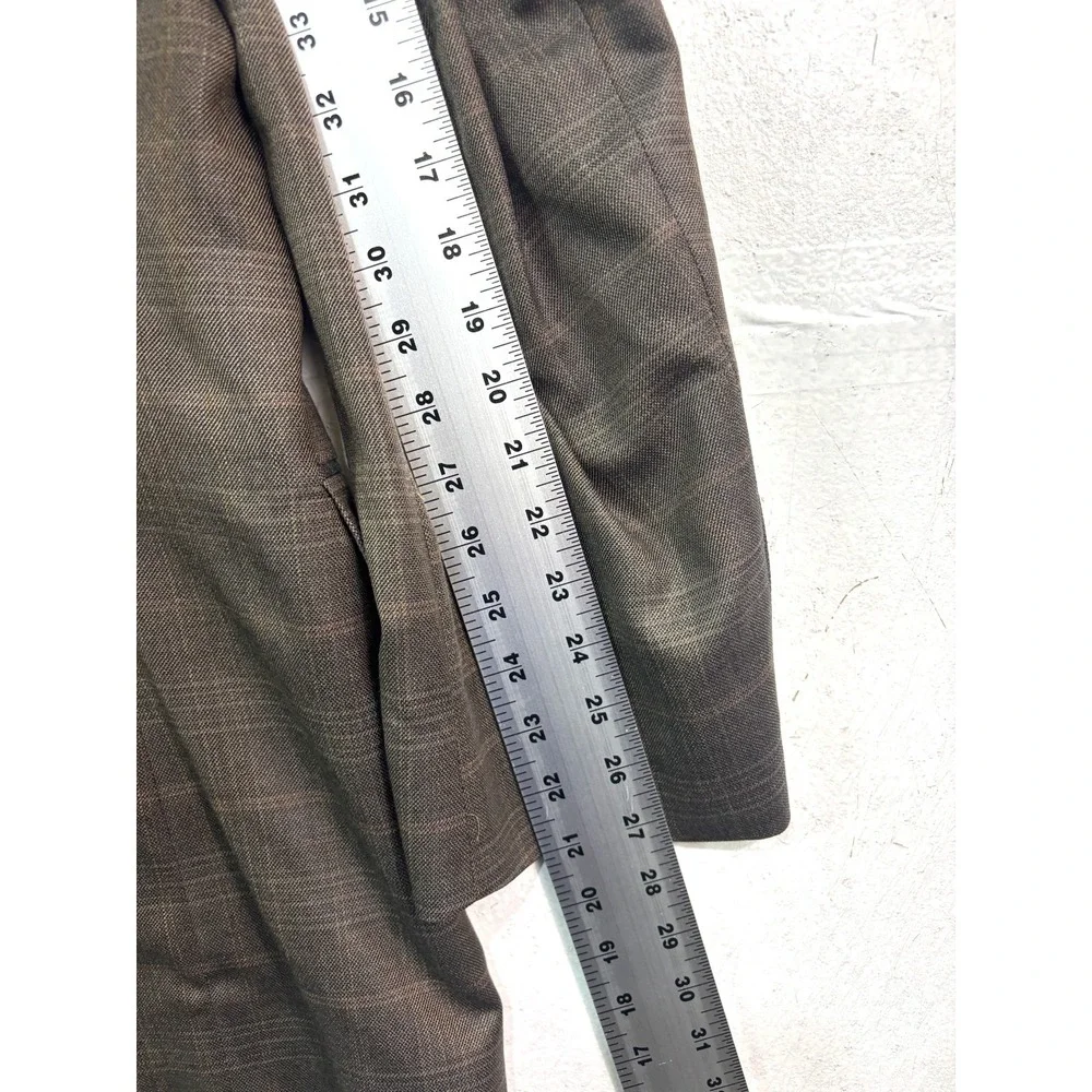 Jos A Bank 52L 100% Wool Blazer Jacket Sport Suit Coat‎ Plaid Brown Signature